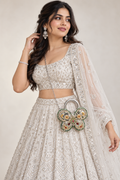 Titli Chandrika Wedding Bag | Silver-Tone Hand-Embellished Butterfly Sling Bag | DEVIQ | WB-1002