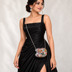 Rangtara Wedding Bag | Multicolour Hand-Embellished Evening Sling Bag | DEVIQ | WB-1003