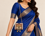 Kanak Phool Mini Clutch | Floral Mirror Hand-Embellished Sling Bag | DEVIQ | MC-1006