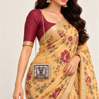 Rangrez Mini Clutch | Hand-Embellished Mirror & Pearl-Style Sling Bag | DEVIQ | MC-1008
