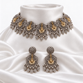 Jhalak | Dual-Tone Handcrafted Necklace & Earrings Set | DEVIQ | JS-1005