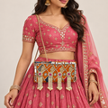 Raqs | Orange Hand-Embellished Pearl-Style Tassel Clutch | DEVIQ | CL-1002