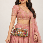Sitara | Multicolour Hand-Embellished Festive Clutch with Chain Sling | DEVIQ | CL-1003