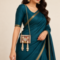 Sheesh Mahal Pearl Mini Clutch | Hand-Embellished Mirror Sling Bag | DEVIQ | MC-1001