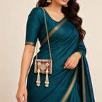 Sheesh Mahal Pearl Mini Clutch | Hand-Embellished Mirror Sling Bag | DEVIQ | MC-1001