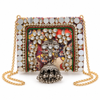 Aaina Jhumka Mini Clutch | Multicolour Hand-Embellished Mirror Sling Bag | DEVIQ | MC-1002