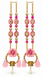 Gulika | Handcrafted Mirrorwork Candle Wall Hangings – Set of 2 | DEVIQ | WH-1007