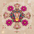 Sumukh | Handcrafted Ganesha Rangoli Diya Set – 9 Pieces | DEVIQ | CH-1019