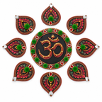 Omangan | Handcrafted Om Rangoli – 9-Piece Set | DEVIQ | CH-1009