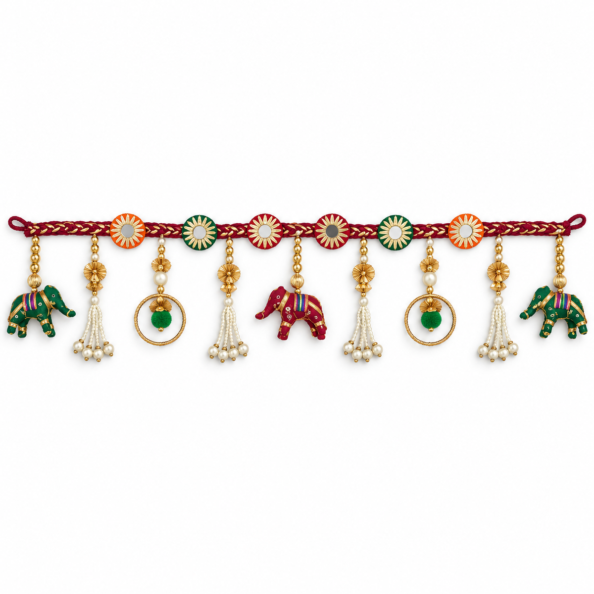 Gajrang | Handcrafted Elephant & Mirror Bandarwal | DEVIQ | BW-1014