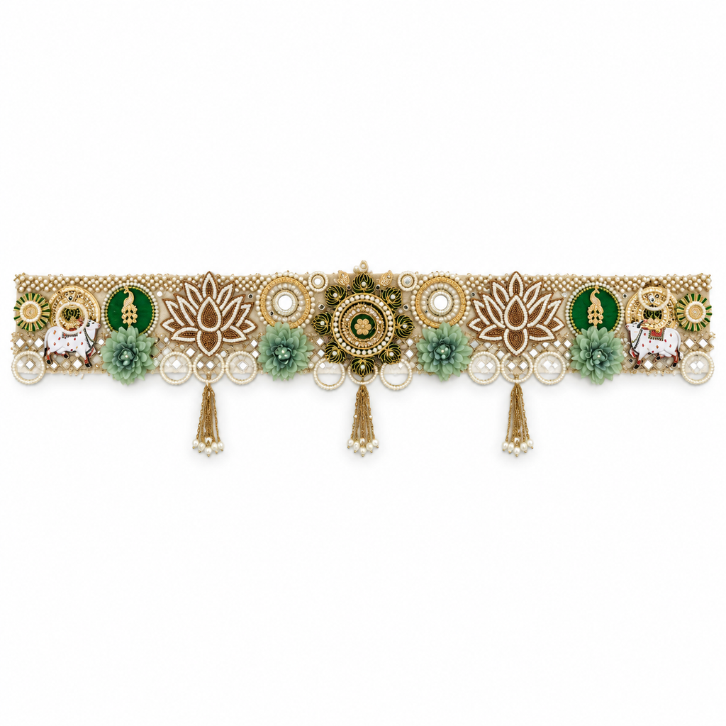 Haritangan | Handcrafted Lotus & Sage Floral Bandarwal | DEVIQ | BW-1017