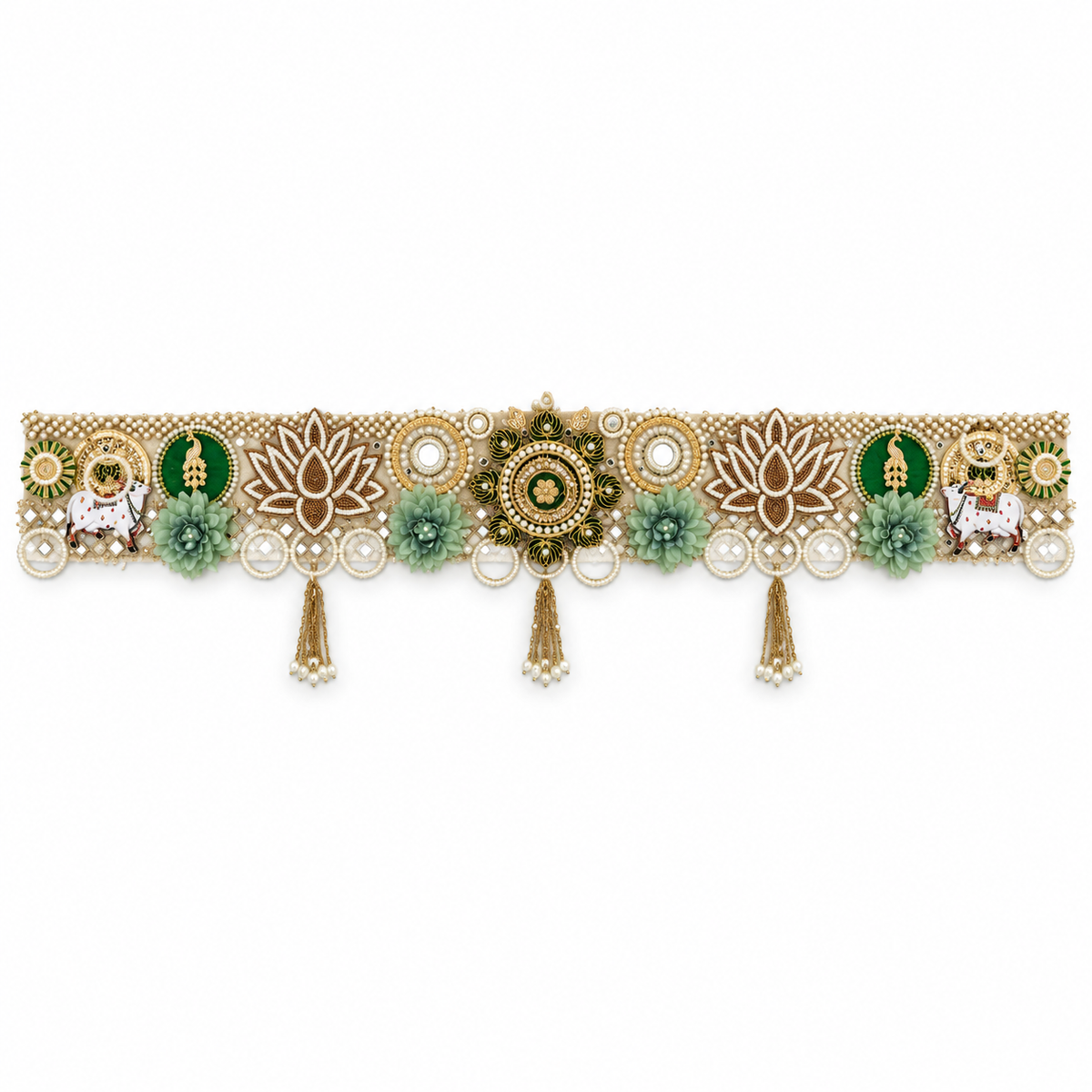 Haritangan | Handcrafted Lotus & Sage Floral Bandarwal | DEVIQ | BW-1017