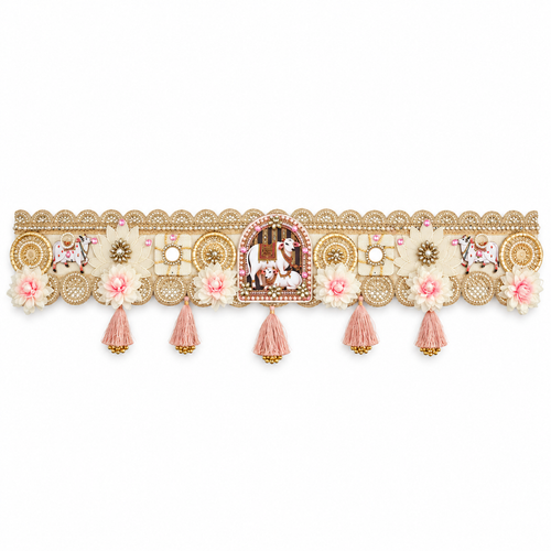 Gokuldwaar | Handcrafted Ivory & Blush Luxury Bandarwal | DEVIQ | BW-1008