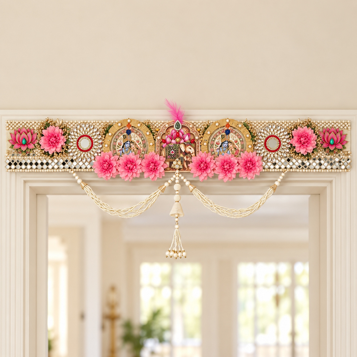 Padmadwaar | Handcrafted Pink Lotus & Floral Luxury Bandarwal | DEVIQ | BW-1007