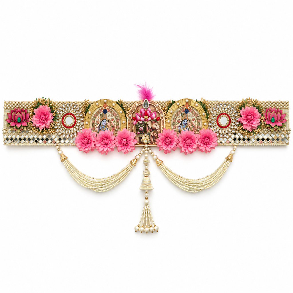 Padmadwaar | Handcrafted Pink Lotus & Floral Luxury Bandarwal | DEVIQ | BW-1007