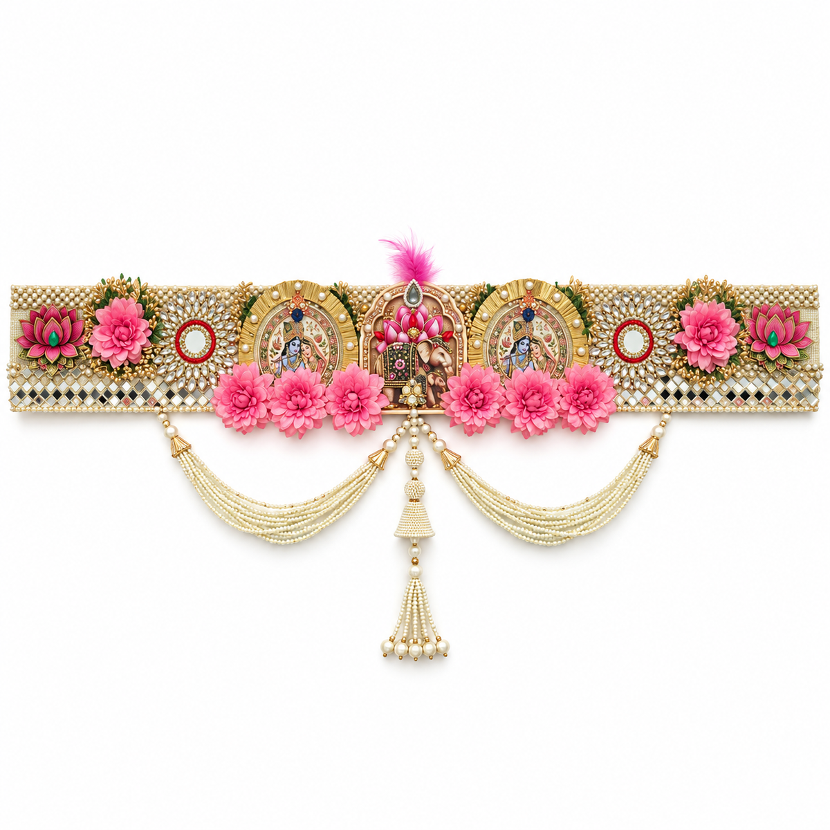 Padmadwaar | Handcrafted Pink Lotus & Floral Luxury Bandarwal | DEVIQ | BW-1007