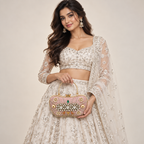 Gultrayi Handbag | Pink Triple-Floral Hand-Embellished Top-Handle Bag | DEVIQ | HB-1005