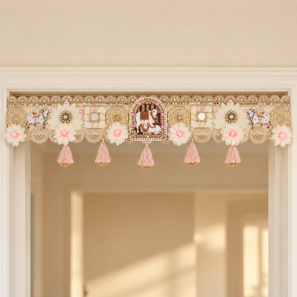 Gokuldwaar | Handcrafted Ivory & Blush Luxury Bandarwal | DEVIQ | BW-1008