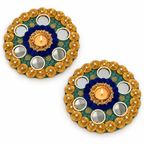 Deepra | Handcrafted Mirror Rangoli Tealight Holders – Set of 2 | DEVIQ | CH-1001