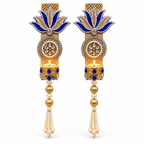 Neel Prabha | Blue Lotus Wall Candle Holders – Set of 2 | 4″ × 14″ | DEVIQ | WH-1004