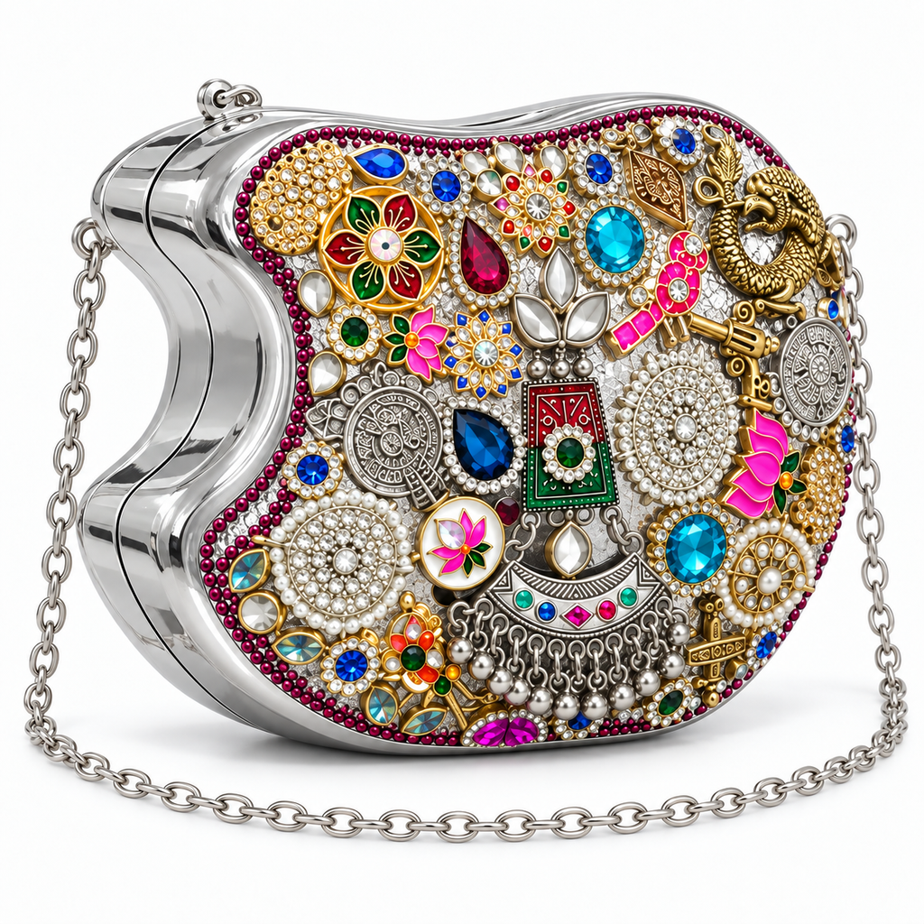 Rangtara Wedding Bag | Multicolour Hand-Embellished Evening Sling Bag | DEVIQ | WB-1003