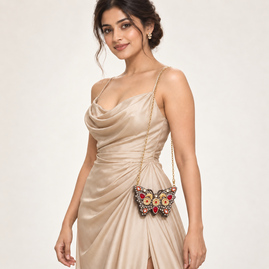 Titli Raaga Mini Wedding Bag | Dual-Tone Butterfly Sling | DEVIQ | WB-1007