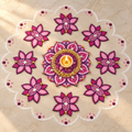 Gulrang | Handcrafted Floral Rangoli & Diya Holder – 9-Piece Set | DEVIQ | CH-1005