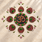 Omangan | Handcrafted Om Rangoli – 9-Piece Set | DEVIQ | CH-1009