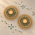 Harideep | Handcrafted Rangoli Tealight Holders – Set of 2 | DEVIQ | CH-1003
