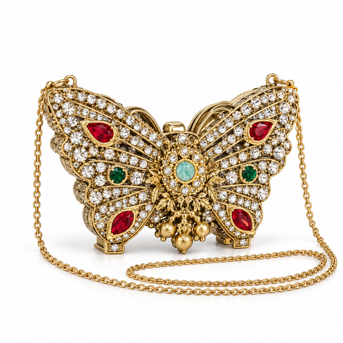 Titli Mehrang miniature butterfly clutch on white background