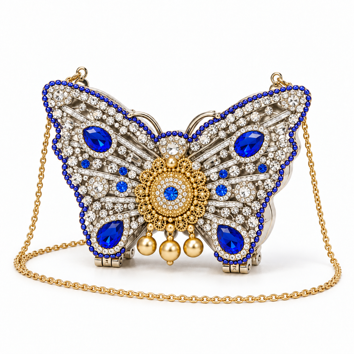 Titli Neelpari miniature butterfly clutch on white background