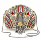 DEVIQ Surkh Shankh shell clutch — white background product view