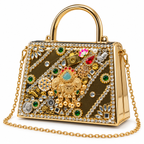 DEVIQ Mayur Manjari hard purse clutch — white background view