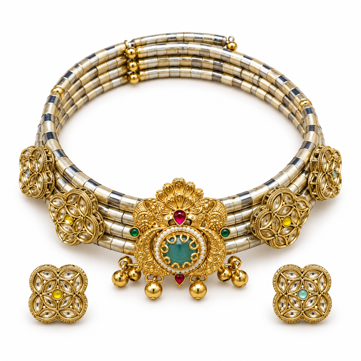 Neeraja hasli necklace and matching earrings — full set