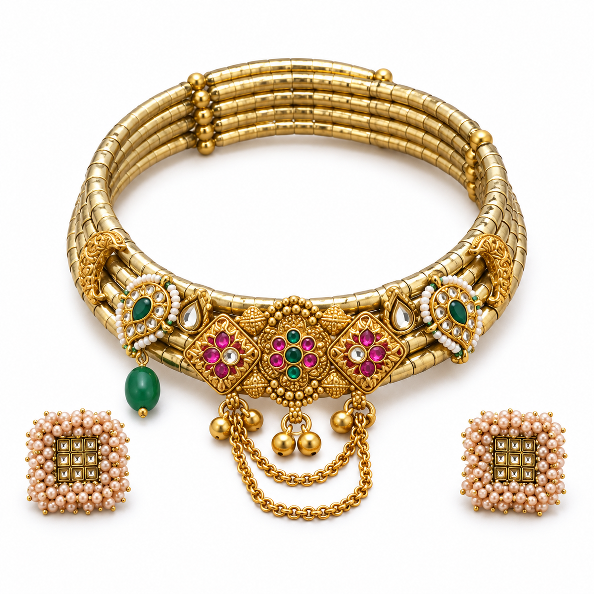 Hiranya hasli necklace and matching earrings — full set