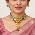 Mayur Darbar hasli and earrings — model view