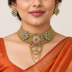 Rajmehfil hasli and earrings — model view