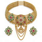Rajmehfil hasli and earrings — white view