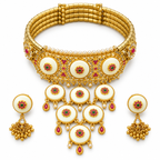 DEVIQ Gul Aaina JS-1049 complete hasli set on white