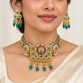 DEVIQ Sabz Mahal JS-1051 hasli set worn with saree