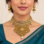 DEVIQ Zar Mahal JS-1054 hasli set worn with saree