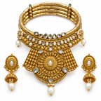 DEVIQ Zar Mahal JS-1054 complete hasli set on white