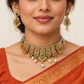 DEVIQ Rang Mehal JS-1055 hasli set worn with saree