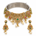 DEVIQ Rang Mehal JS-1055 complete hasli set on white